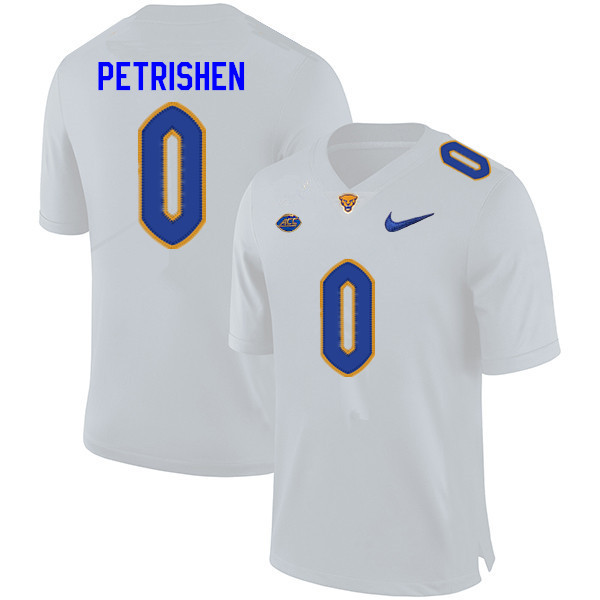 Men #0 John Petrishen Pitt Panthers College Football Jerseys Sale-White